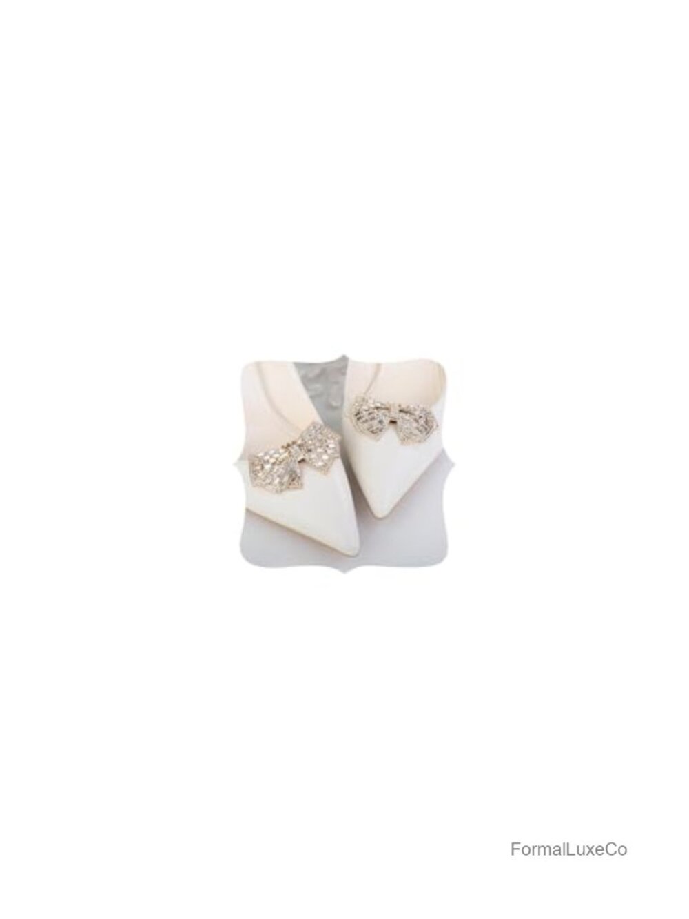 2Pc Sparkly Bow Shoe Clips Rhinestone Crystal Charms for Heels Wedding Party
